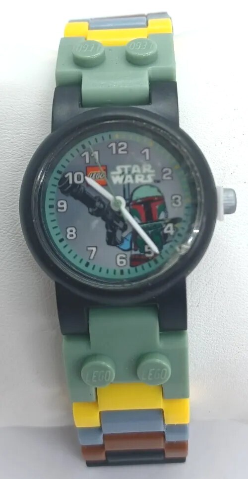 Lego Star Wars Boba Fett Watch Black Case Multicolor Plastic Band Easy Read New
