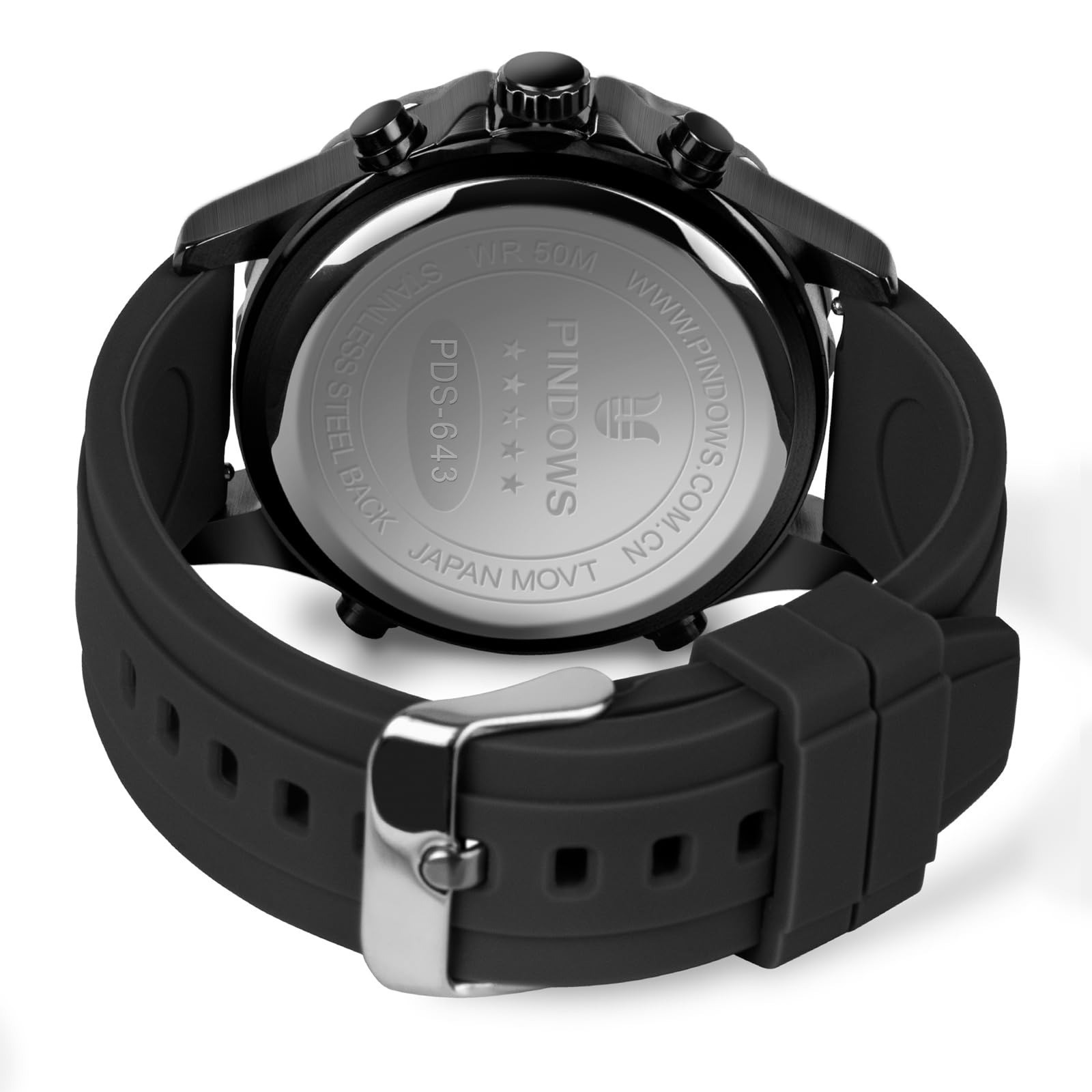 PINDOWS Men’s Waterproof Military Digital Analog Sport Watch