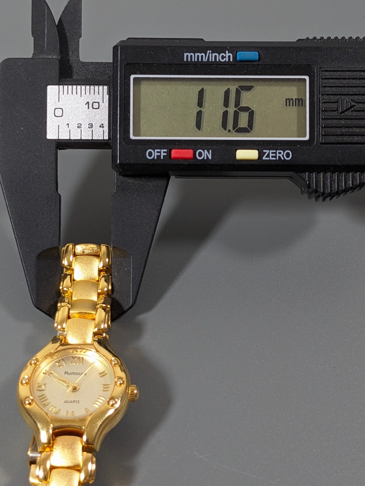 Rumours Golden Round Dial Bracelet Band Watch 6.75 in