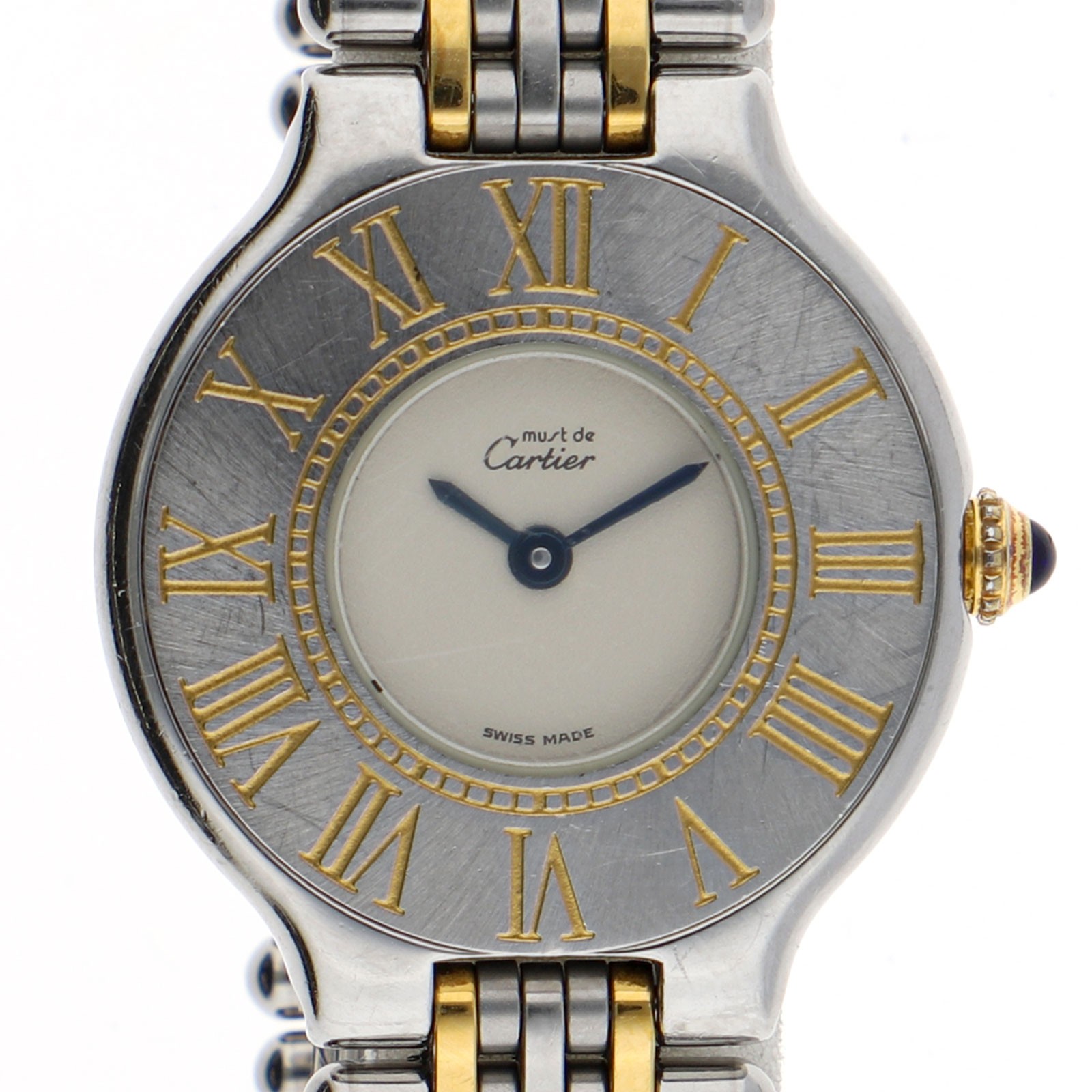 CARTIER Must 21 Silver Dial Quartz Stainless Steel Gold Filled Women’s