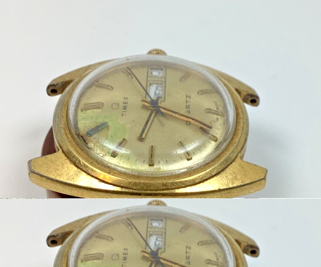 1978 Timex Q Quartz Day Date Watch France M66 9696106678 Runs Spare Parts Repair