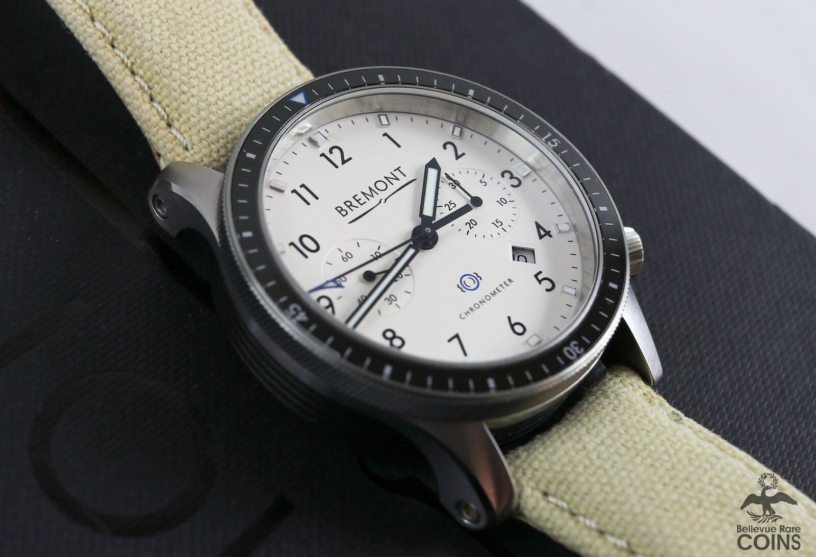 BREMONT Boeing Automatic Chronometer Model 247 White Dial Date SS Watch