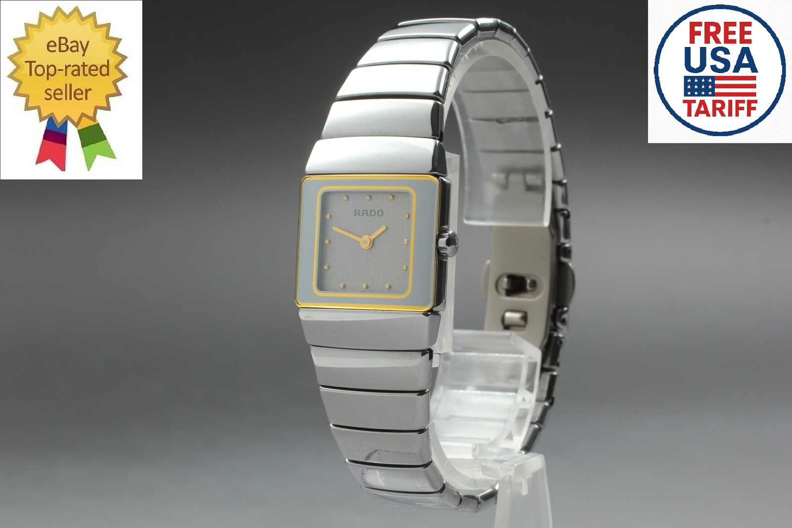 [MINT] RADO DIASTAR 153.0334.3 Ceramic Quartz Gray Unisex Watch From JAPAN