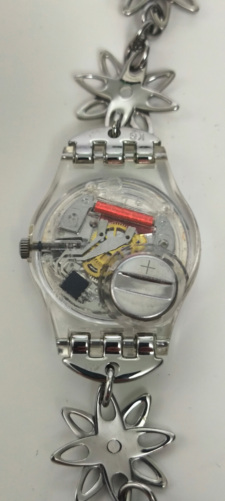 Swatch watch ZAUBERFEE Magic Fairy chrome star flower LK286G new & boxed