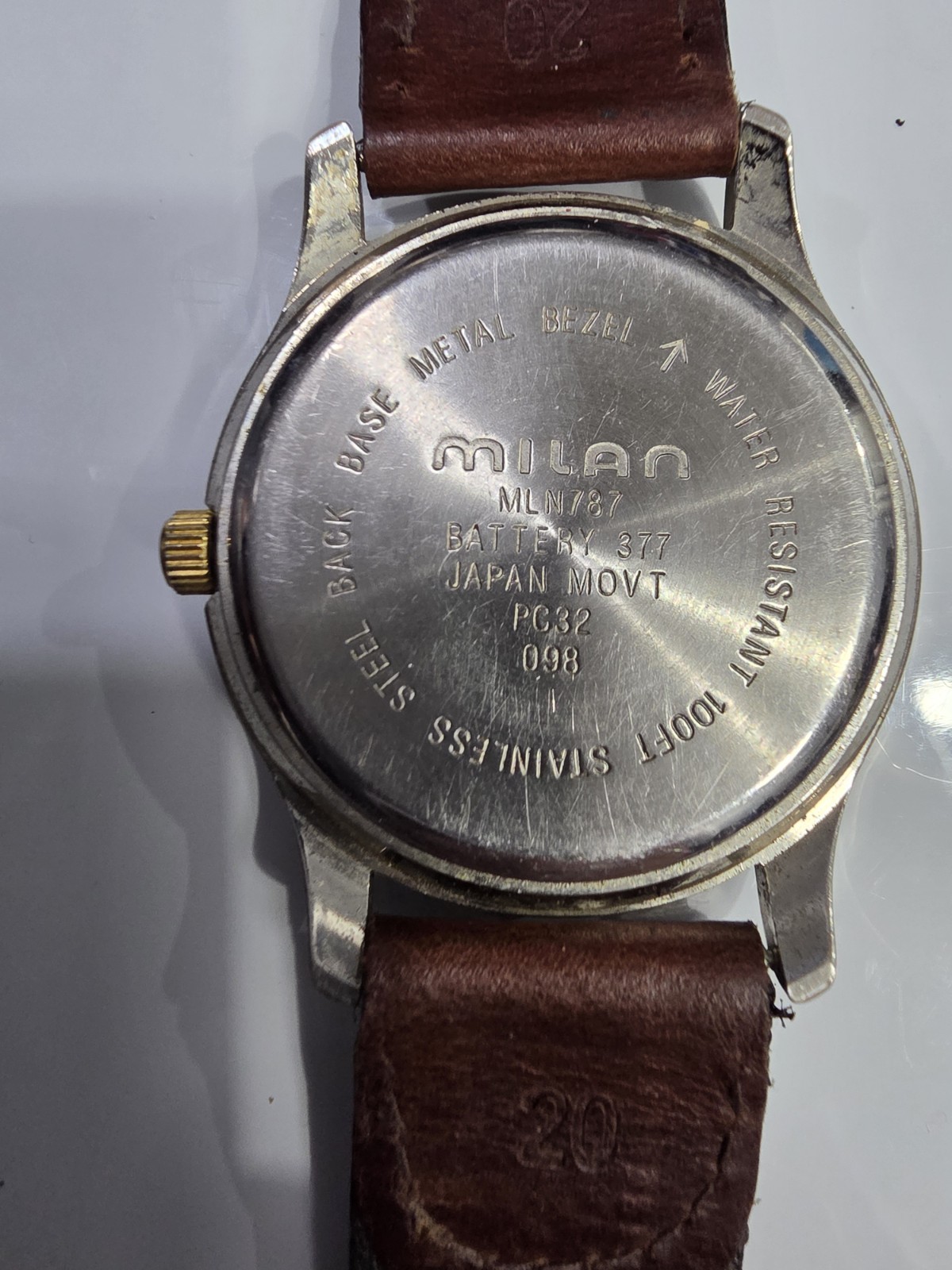 MILAN VINTAGE 37MM QZ WATCH, W. R., LEATHER /CANVAS BAND, NEW 🔋