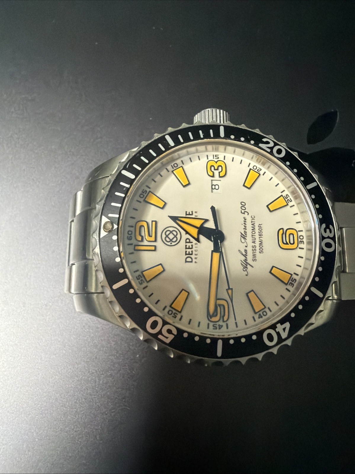 Deep Blue Alpha Marine 500 Full Lume Dial Automatic Sapphire #0256 Rare