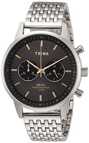 TRIWA Smoky Nevil NEST114 Chronograph Gray Silver Quartz Watch Sweden Y870154