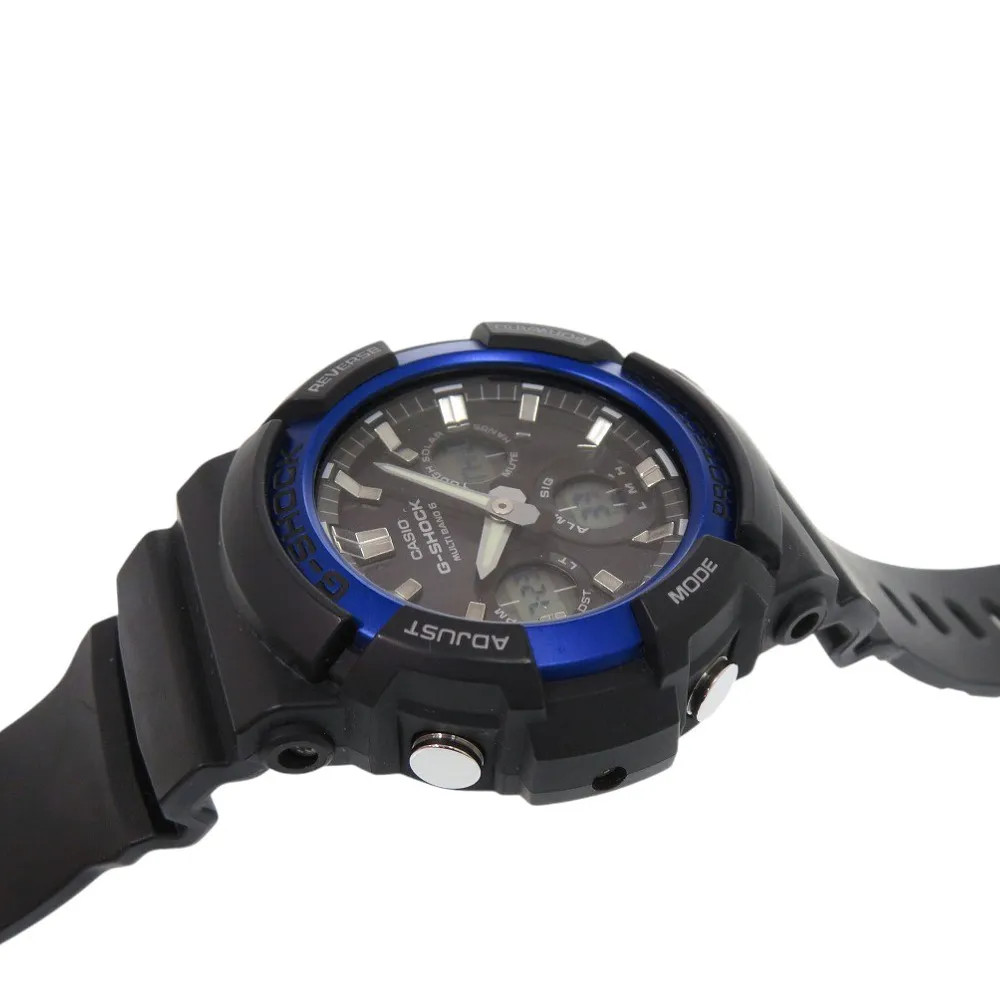 Excellent condition Casio G-SHOCK GAW-100B-1A2JF Resin Aluminum Black Blue Tough