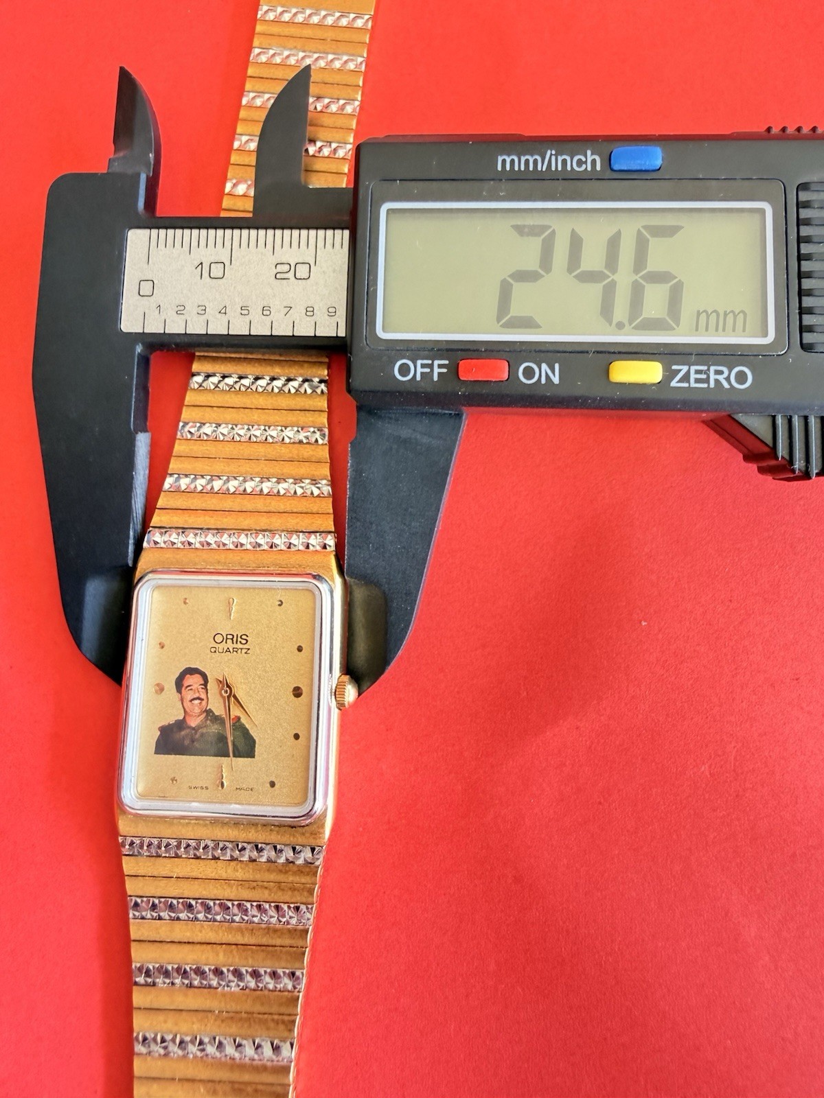 SWISS ORIS President Saddam Hussein Iraq Photo Dial Watch BOX NEW Size R4