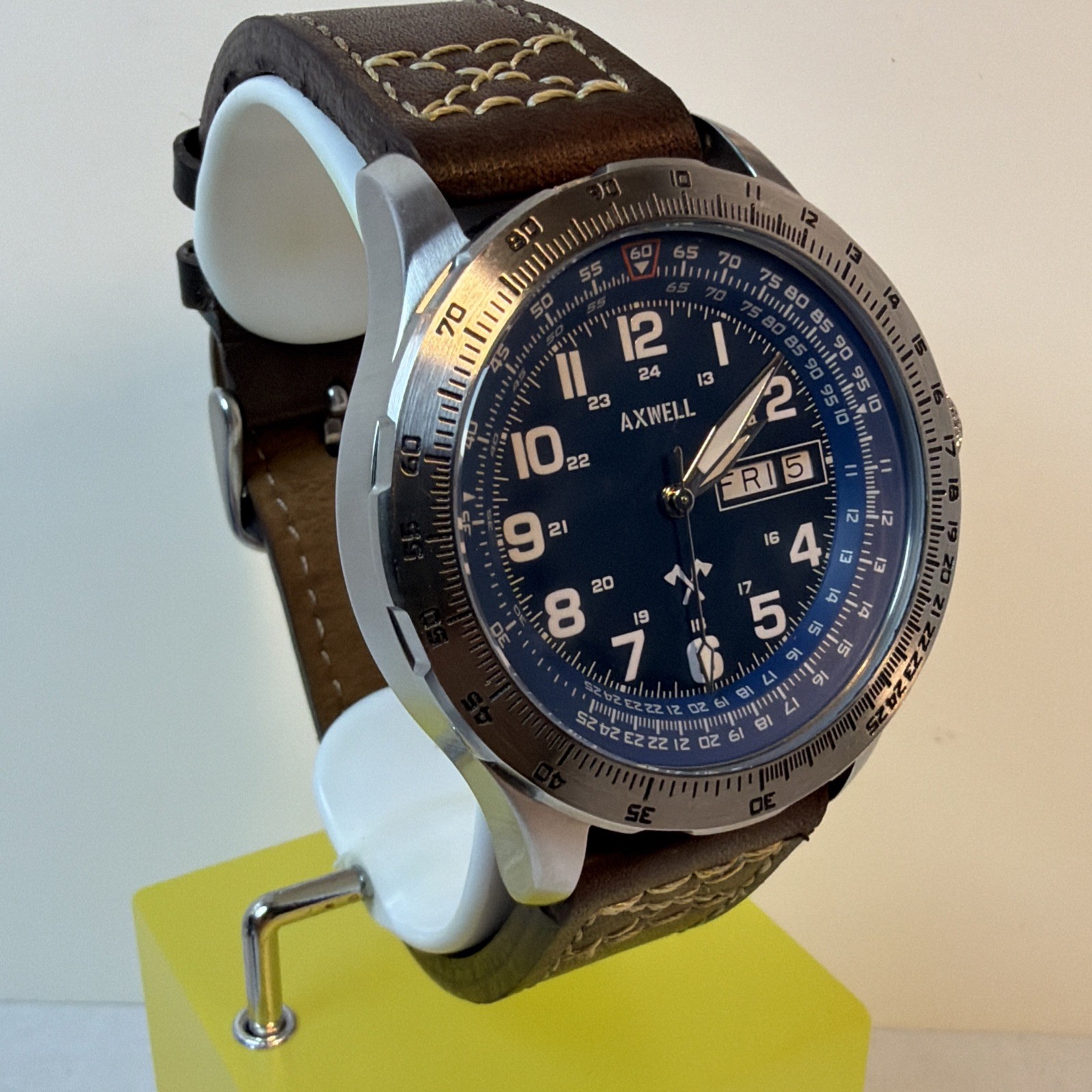 Axwell Blazer Leather Strap Watch – Brown/Navy + Additional Blue Leather Strap!!