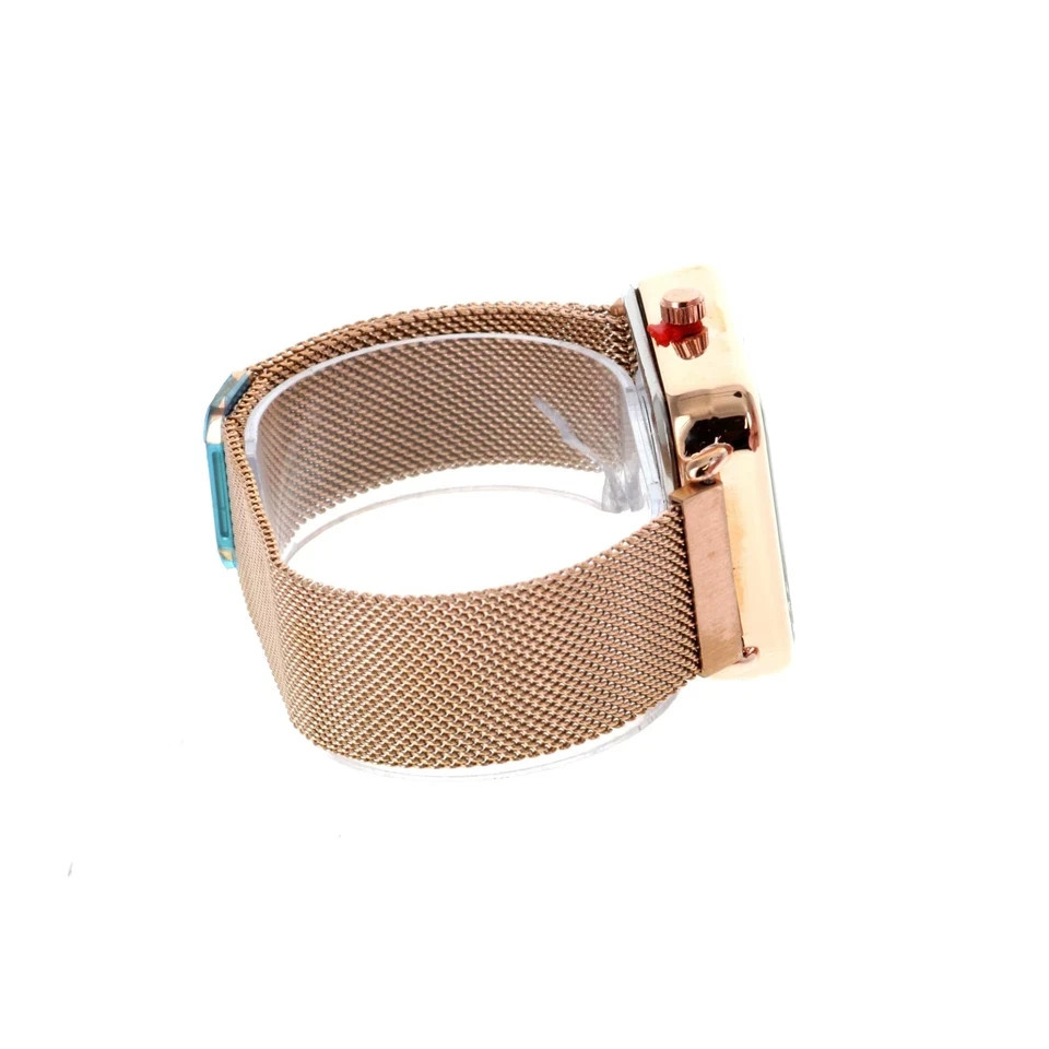 Montres Carlo Unisex Adults Stainless Steel Mesh Band Watch with Magnetic Strap