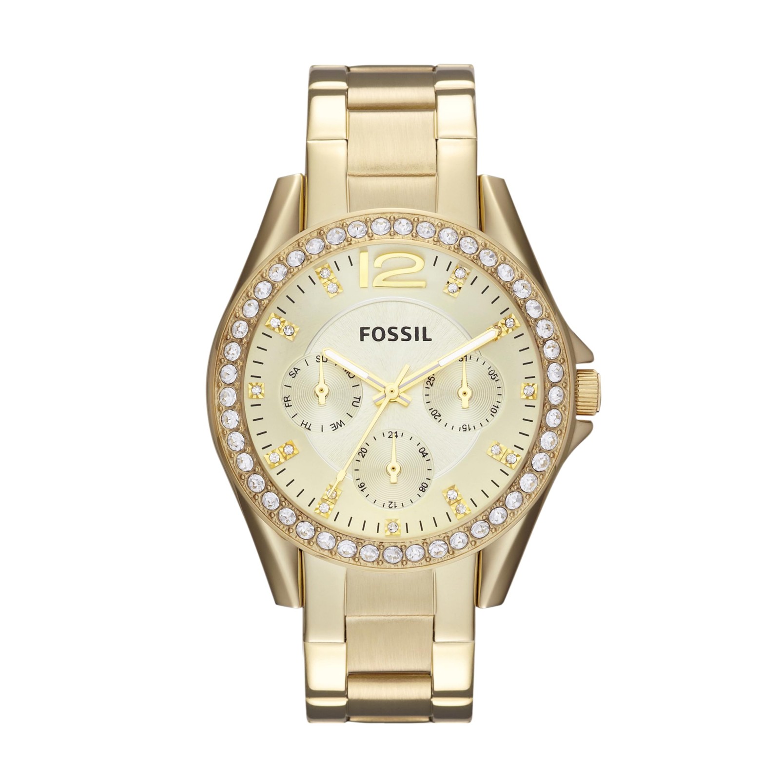 Fossil Women’s Watch, Riley Quartz Stainless Steel Multifunction Watch for