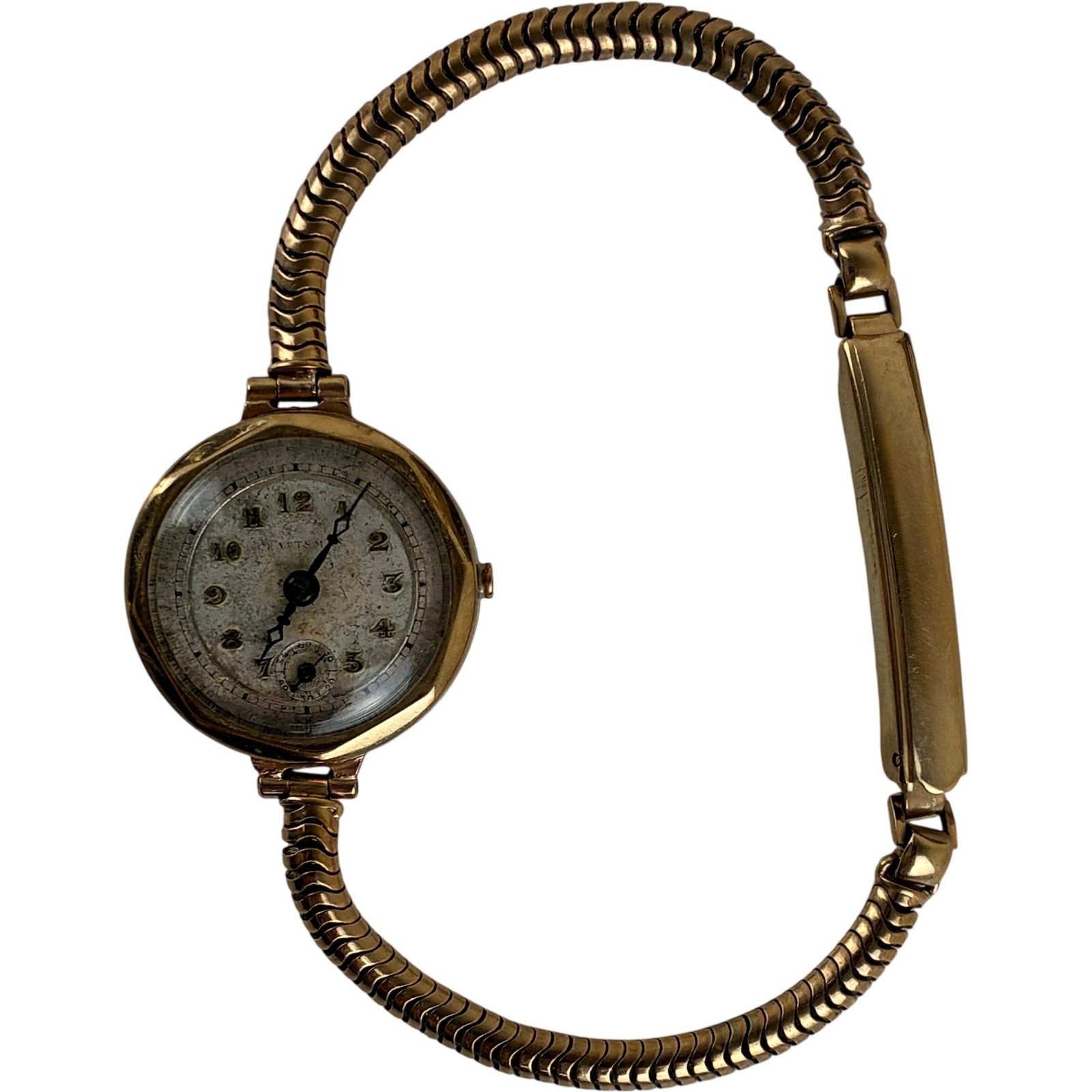 Vintage Dennison 9ct Gold Craftsman Watch 1930s Swiss Movement Not Working