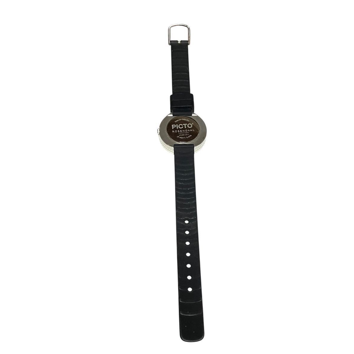 Excellent Condition PICTO Watch 30mm Silicone Belt Black Working Confirmed No Ba