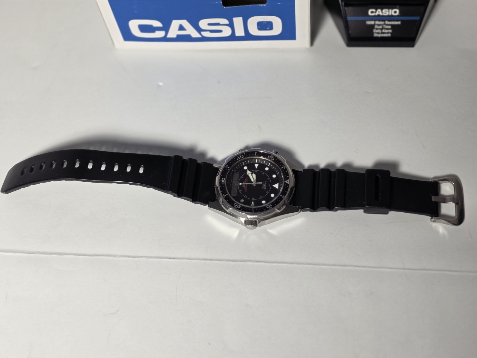 Vintage Casio AMW-320R “Arnie” Diver Analog-Digital Black Dial 45mm 100M Watch
