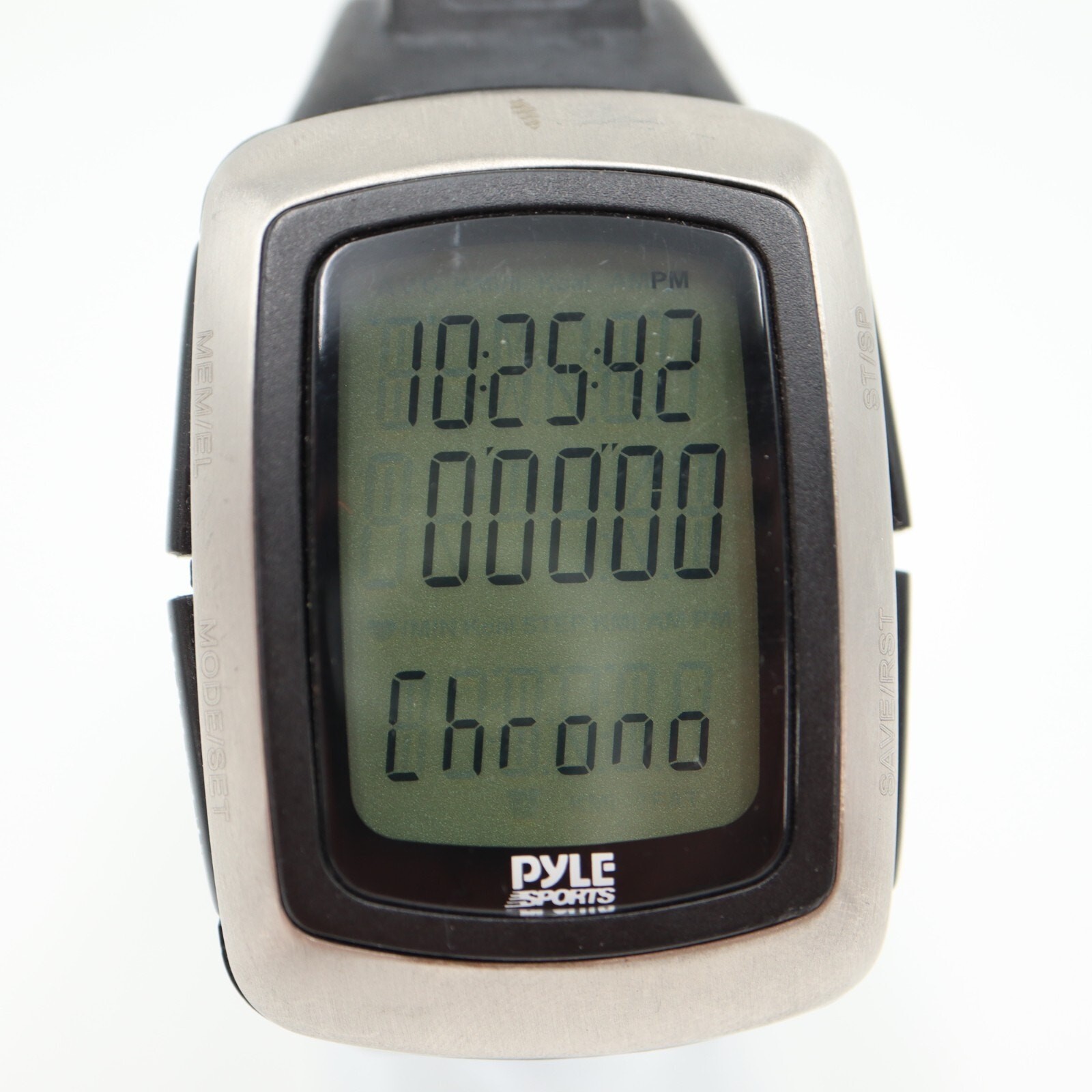 Pyle Sports Digital Watch 35mm Heart Rate Steps Alarm Chrono w New Battery