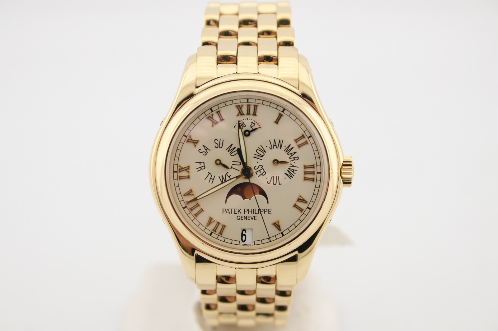 Patek Philippe Annual Calendar 18k Yellow Gold Ivory Dial 37mm Watch 5036J