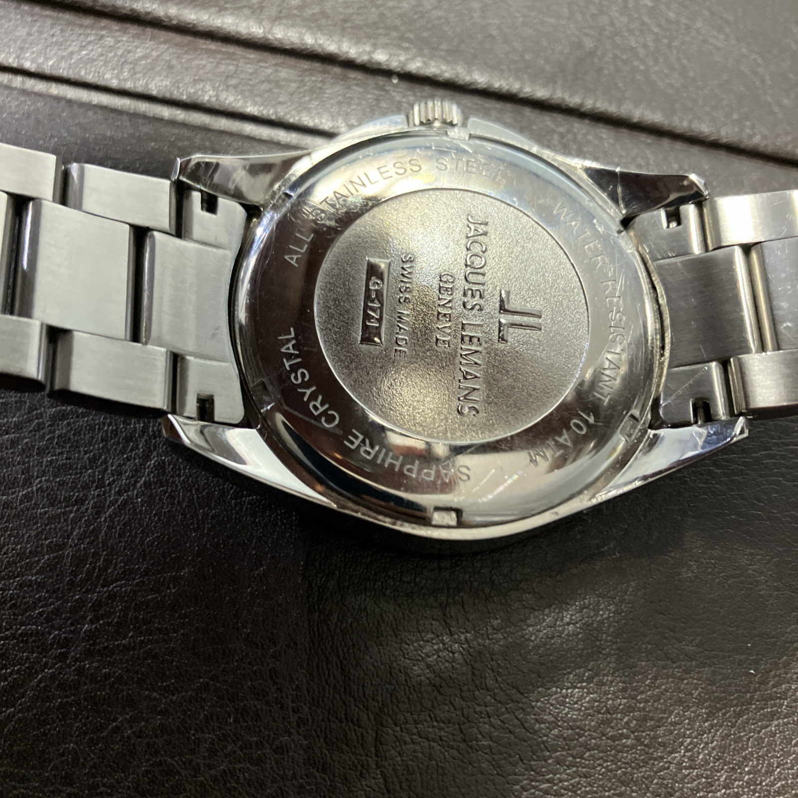 Jacques Lemans Geneve Swiss Made G-171 Mens Steel Watch Pre Owned New Battery