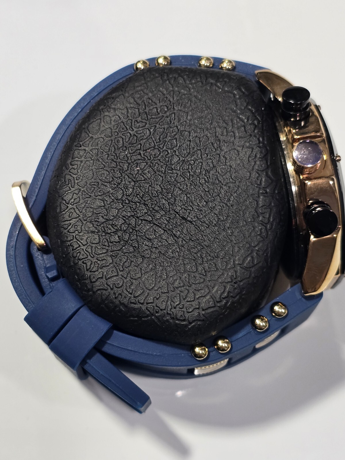 LIGE 1853 DREAM QUARTZ MEN’S WATCH, RUBBER BLUE BAND WITH STAINLESS ACCENT, NWT