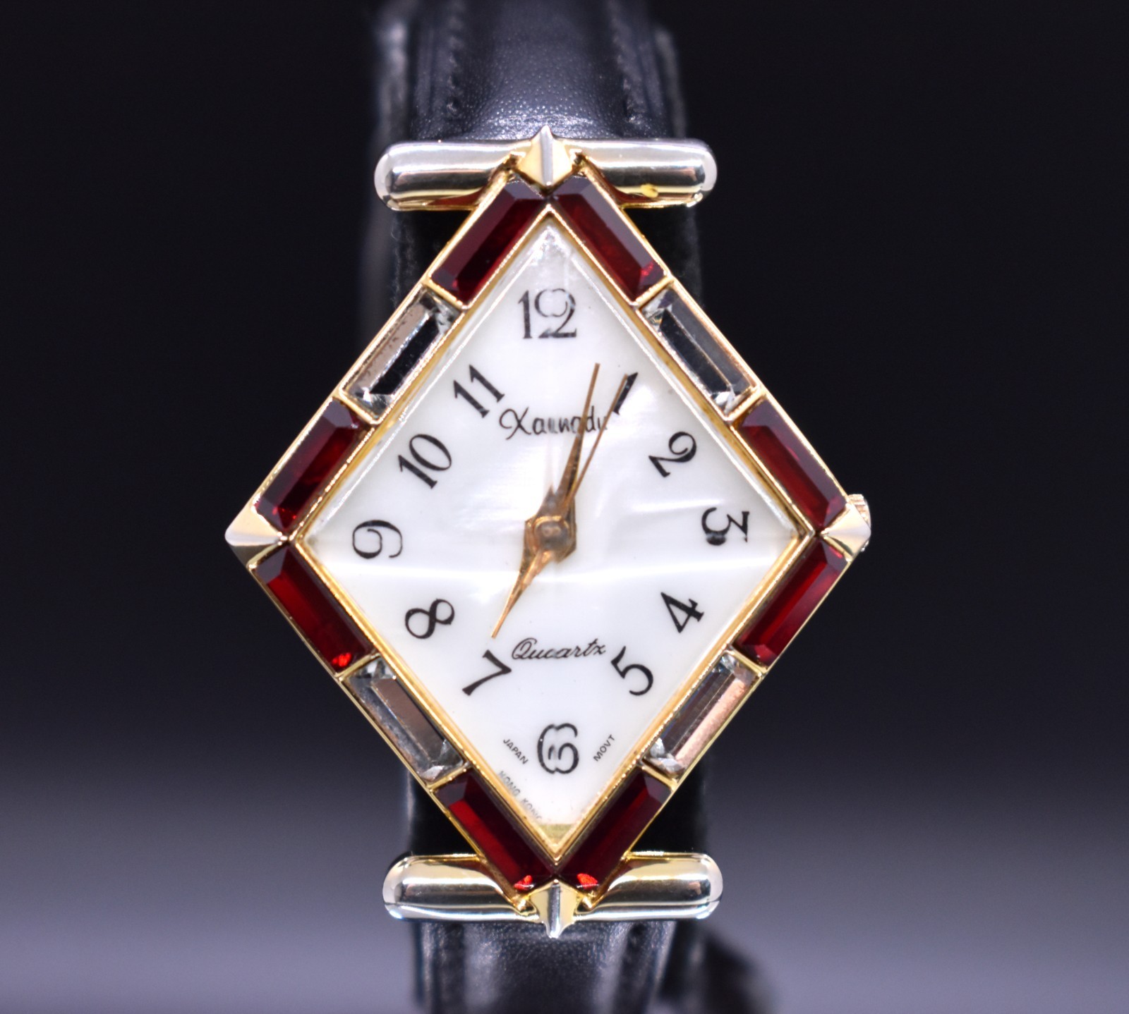 Vintage Xanadu Diamond Shaped Watch Women Prism Geometric Crystal Rhinestones