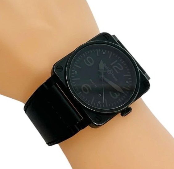 Bell Ross BR03-92 Phantom Black Automatic 42mm Date Leather Men’s Watch