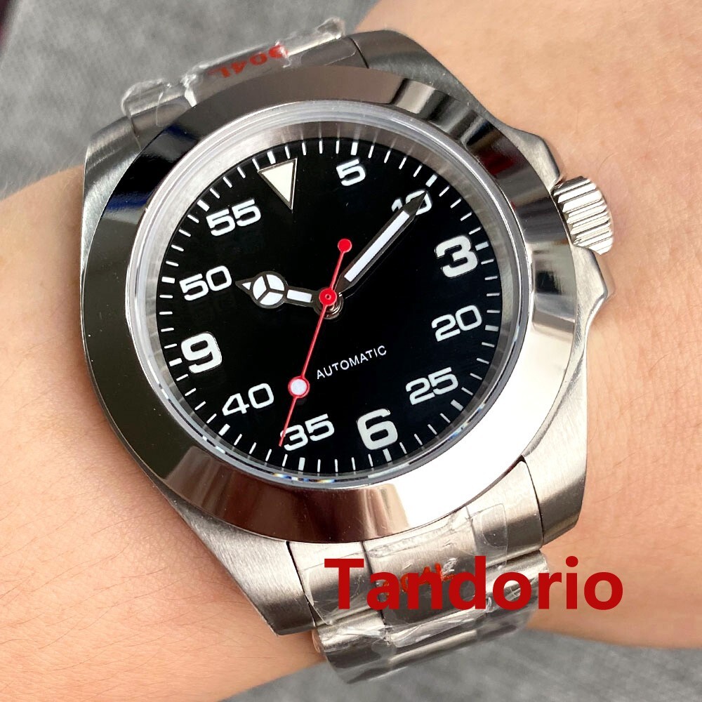 39mm Bliger Black Dial Sapphire Crystal NH35A Automatic Men Watch Polished Bezel
