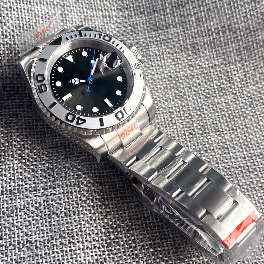 40mm Sterile Gray Dial NH35 Date Automatic Mens Diving Watch Sapphire Glass