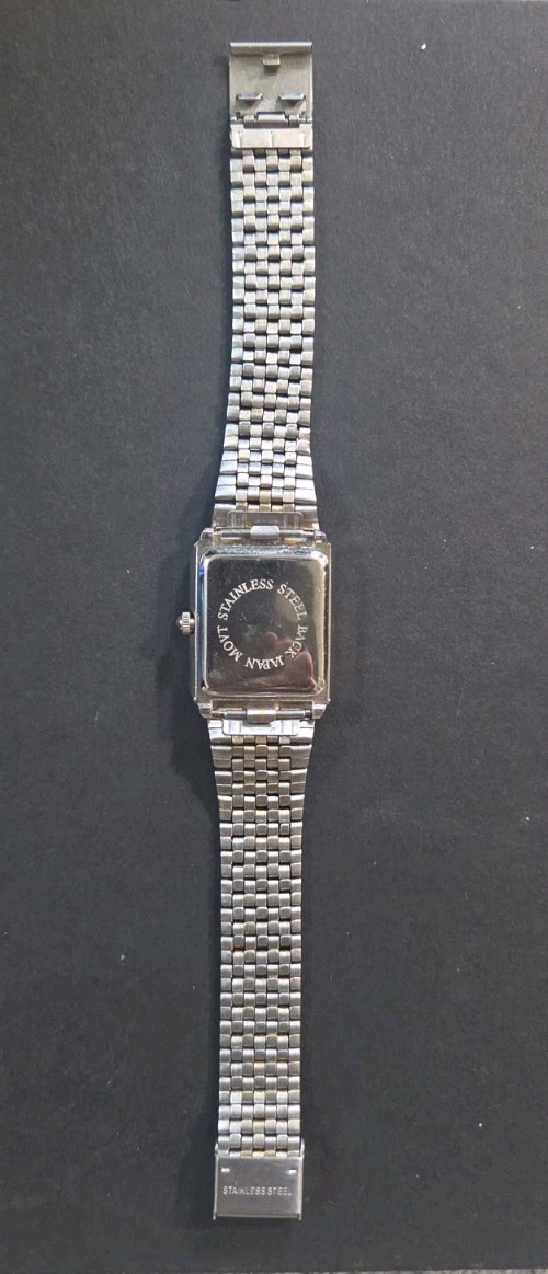Geneva Quartz Rectangle Analogue Wristwatch 24-27.9mm Two-Tone Bracelet Runs Wel