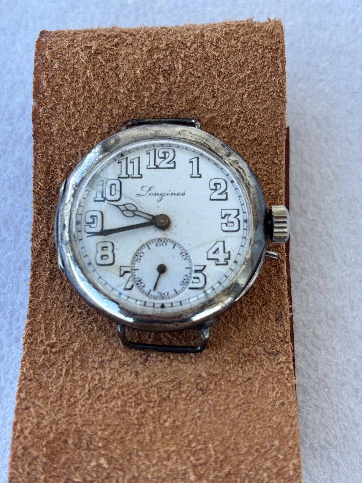 Longines 1916 silver 925 WW1 trench watch. Trench, works, very rare pin set
