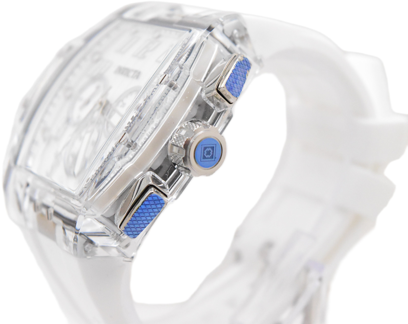 Invicta S1 Rally Crystal Men’s 47mm Clear Case White Chronograph Watch 45481