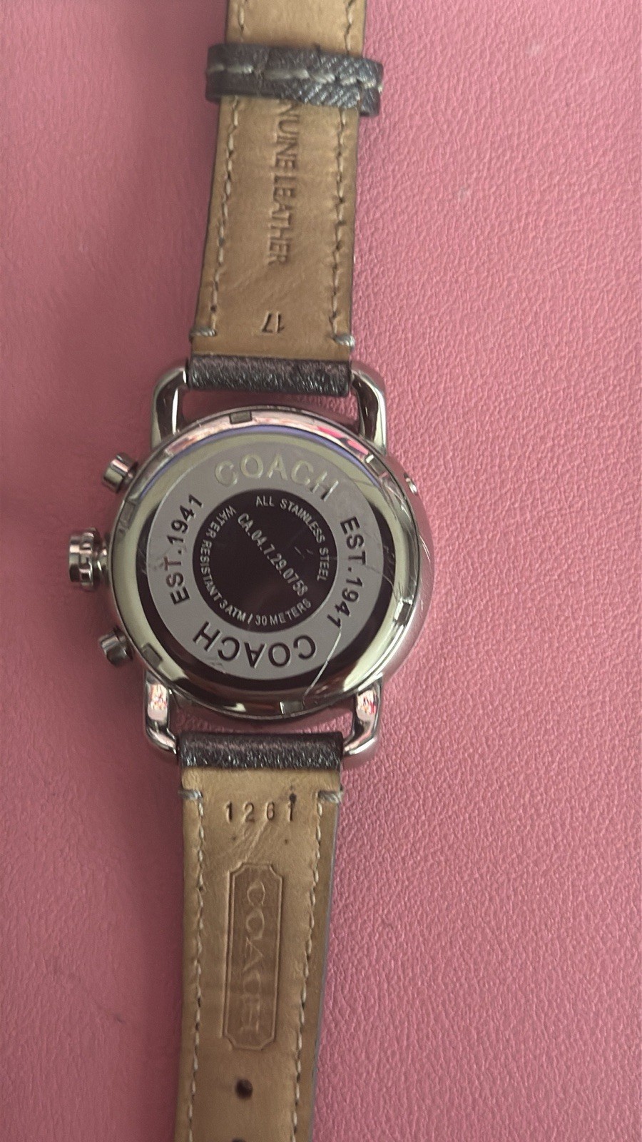 Coach Women’s Multi-Dial Quartz Analog Watch Silver Case Brown Leather 30m