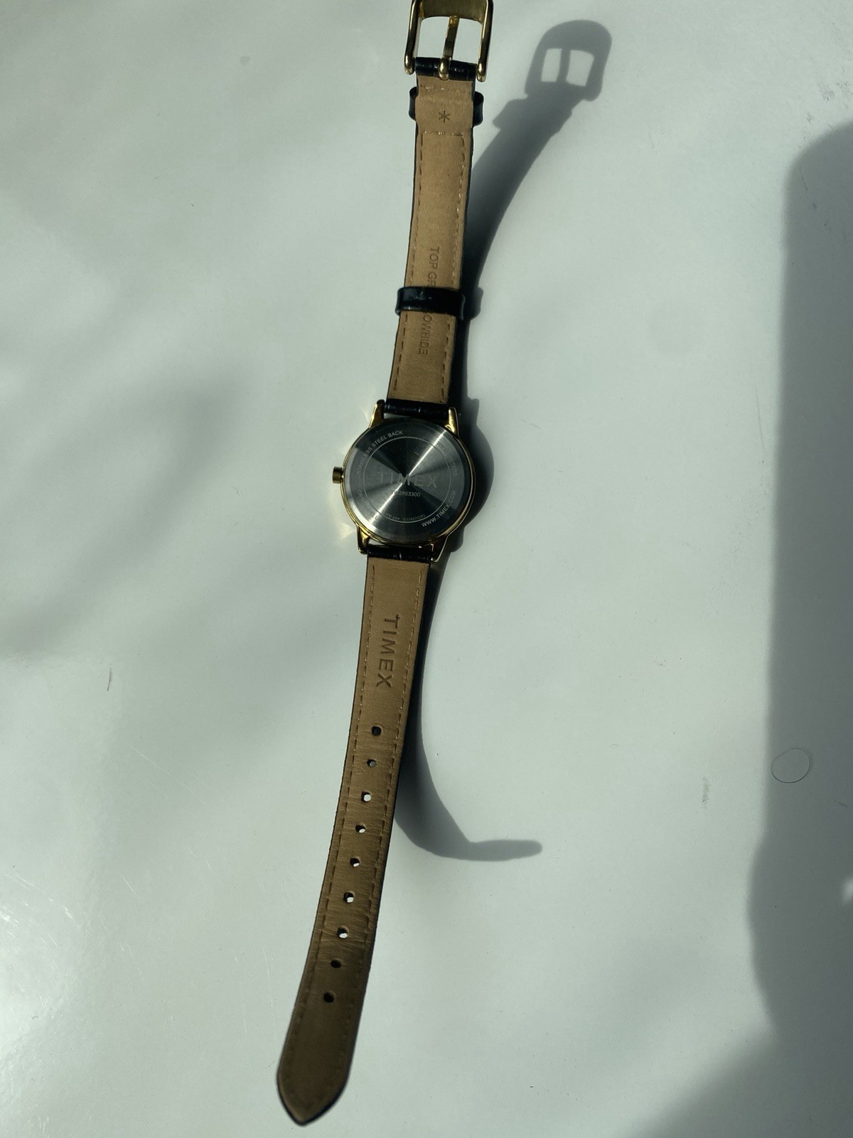Timex Women’s Gold Tone Watch Leather Strap With Box/ Working /New Battery