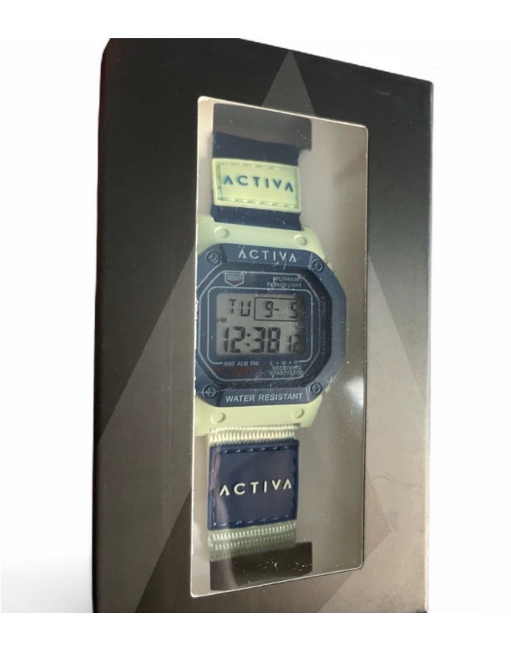 Activa Digital Quartz Water-Resistant Alarm Backlight Blue/Sea Foam Green w/Box