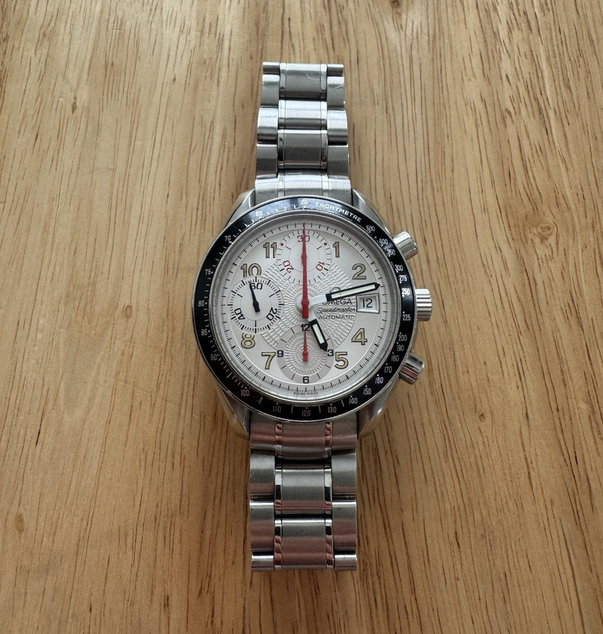 Omega Speedmaster Mark 40 Automatic Chronograph White Dial Date 39mm