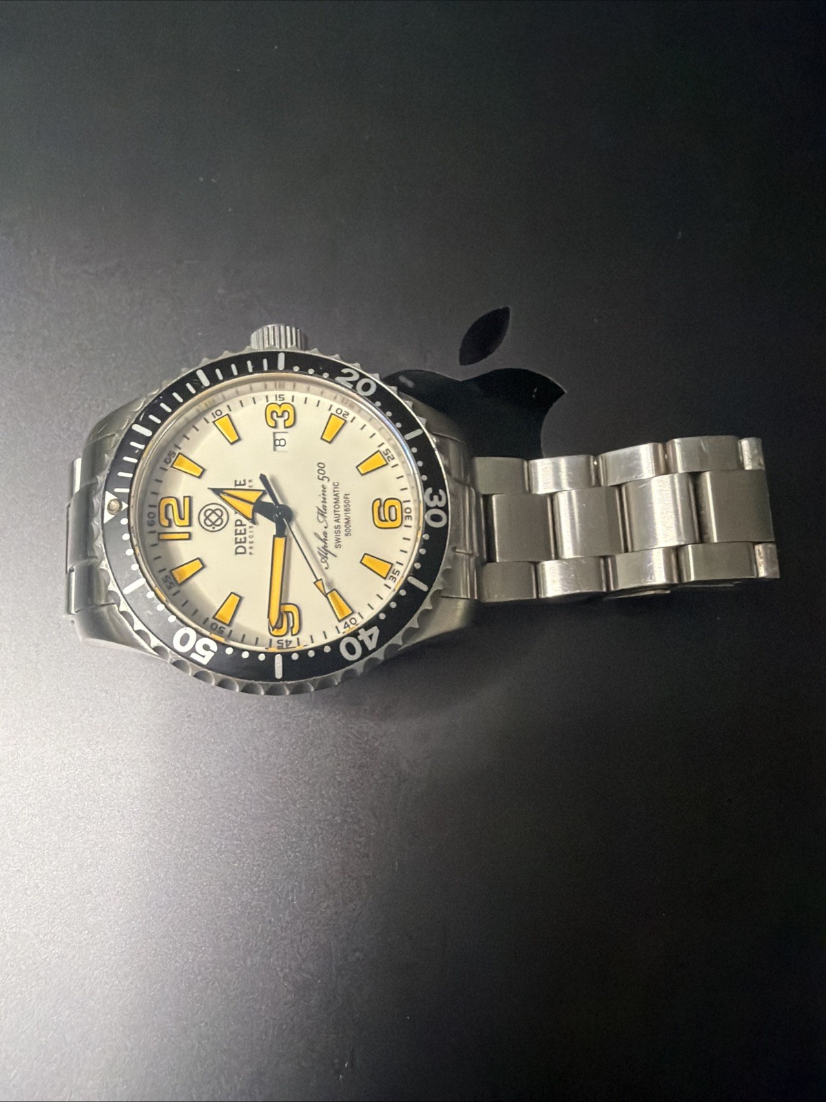 Deep Blue Alpha Marine 500 Full Lume Dial Automatic Sapphire #0256 Rare