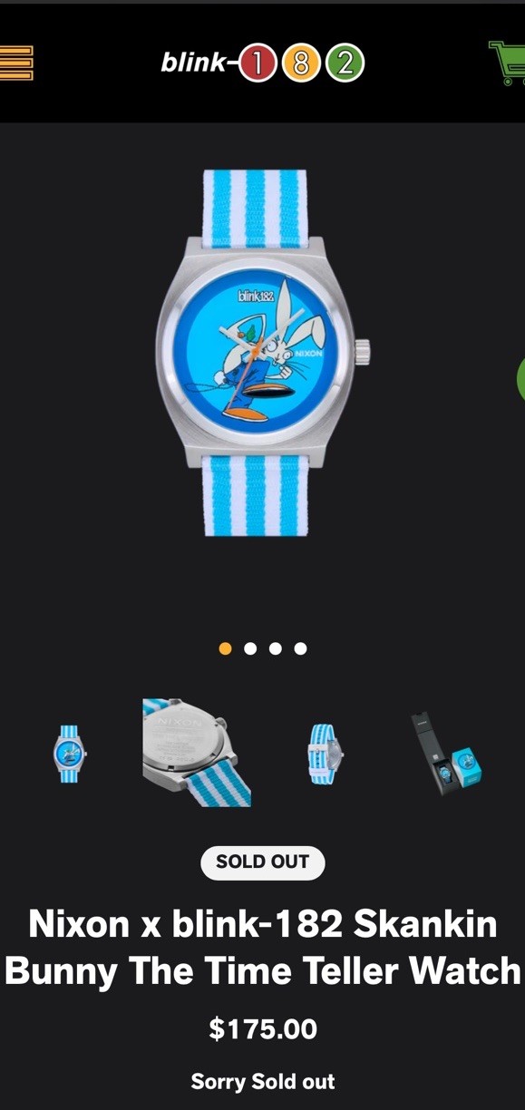 Nixon x blink-182 Skankin Bunny Time Teller PRE-Sale