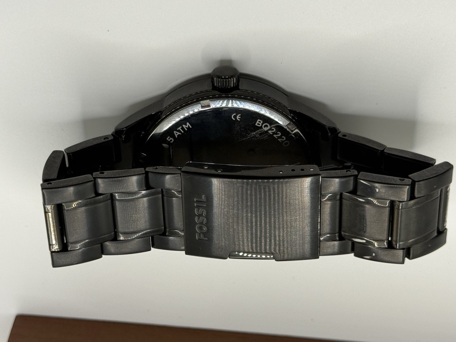 FOSSIL MEN’S AUTOMATIC BQ2220 hybrid BLACK SS BRACELET DAY/DATE MULTI-DIAL 50M