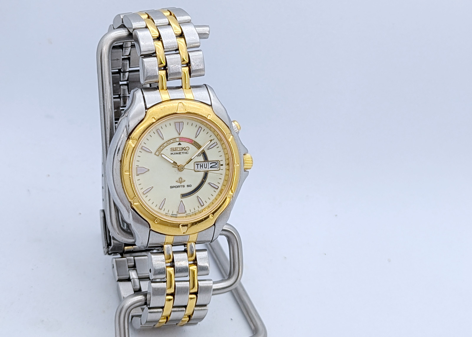 Seiko Kinetic Sports 50 5M43-0B19 Lumibrite Day Date | New Capacitor