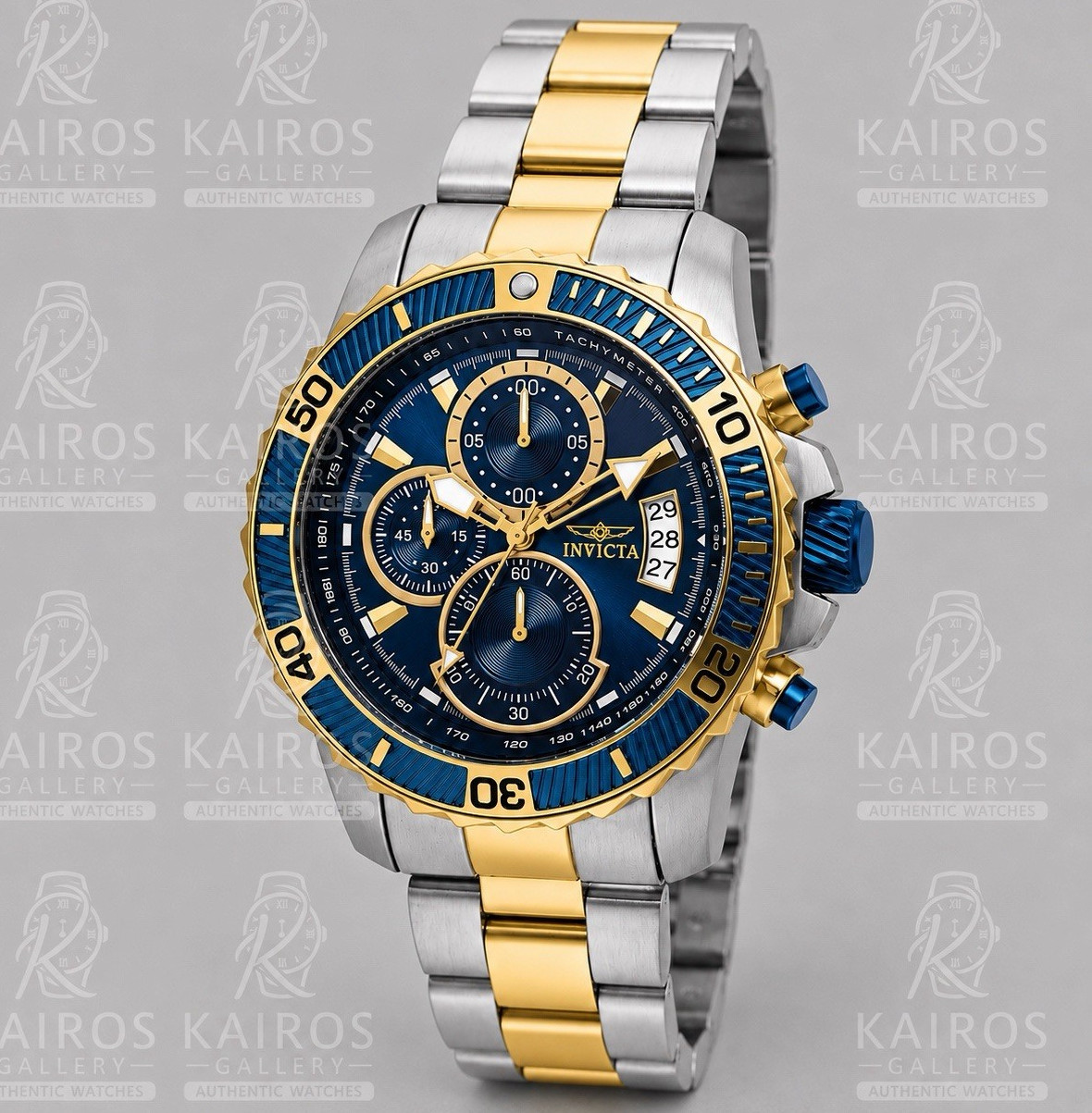 Invicta Pro Diver SCUBA Men’s – 45mm. Steel, Gold (22415) 100% Original 2-yr war