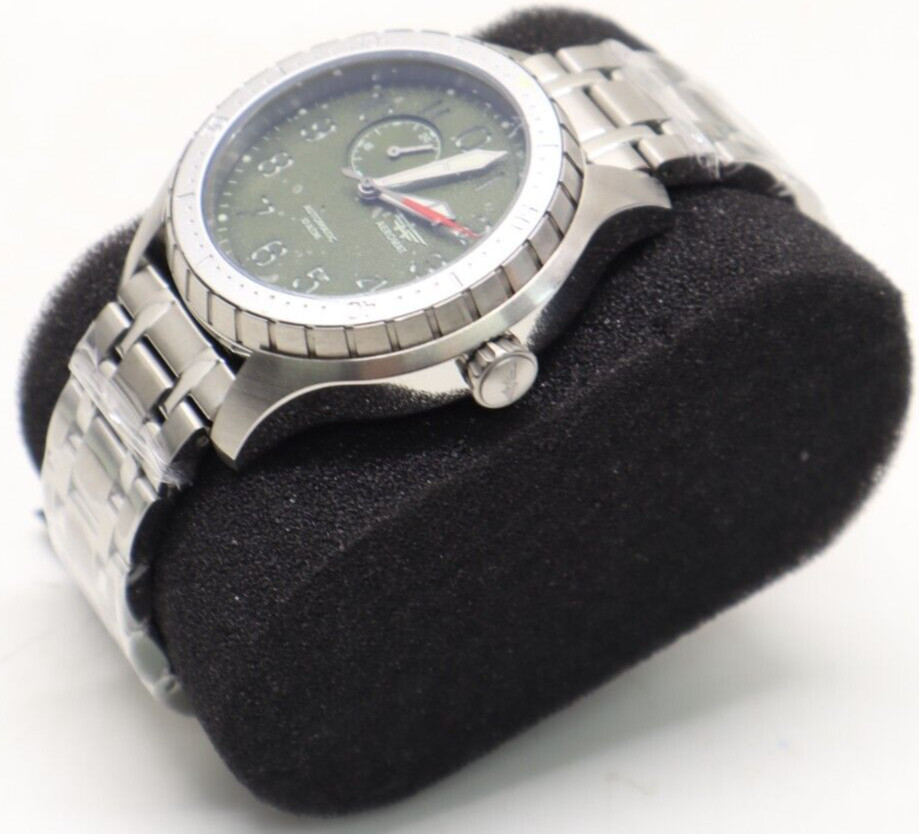 Aeromatic Pilot Beluga Jet Black Automatic Stainless Steel Mens Watch New In Box
