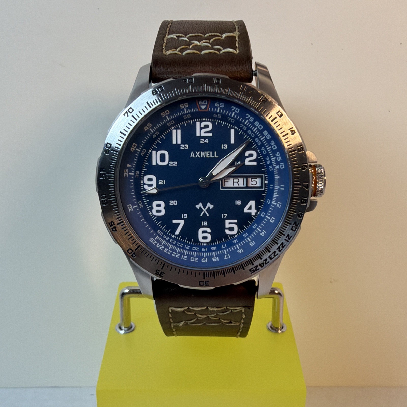 Axwell Blazer Leather Strap Watch – Brown/Navy + Additional Blue Leather Strap!!
