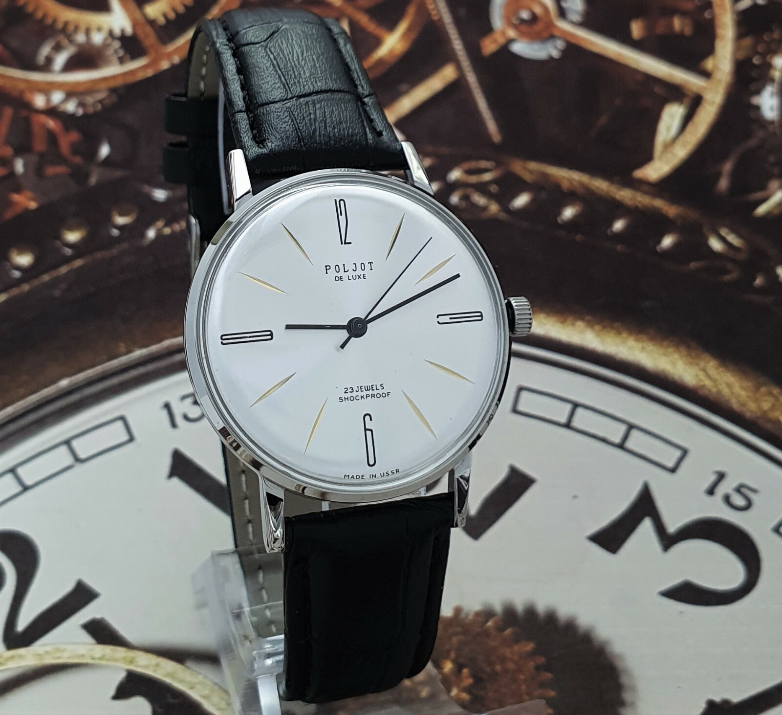 NOS! Poljot De LUXE Ultra SLIM 23 Jewels 2209 Soviet Vintage Men’s Watch USSR
