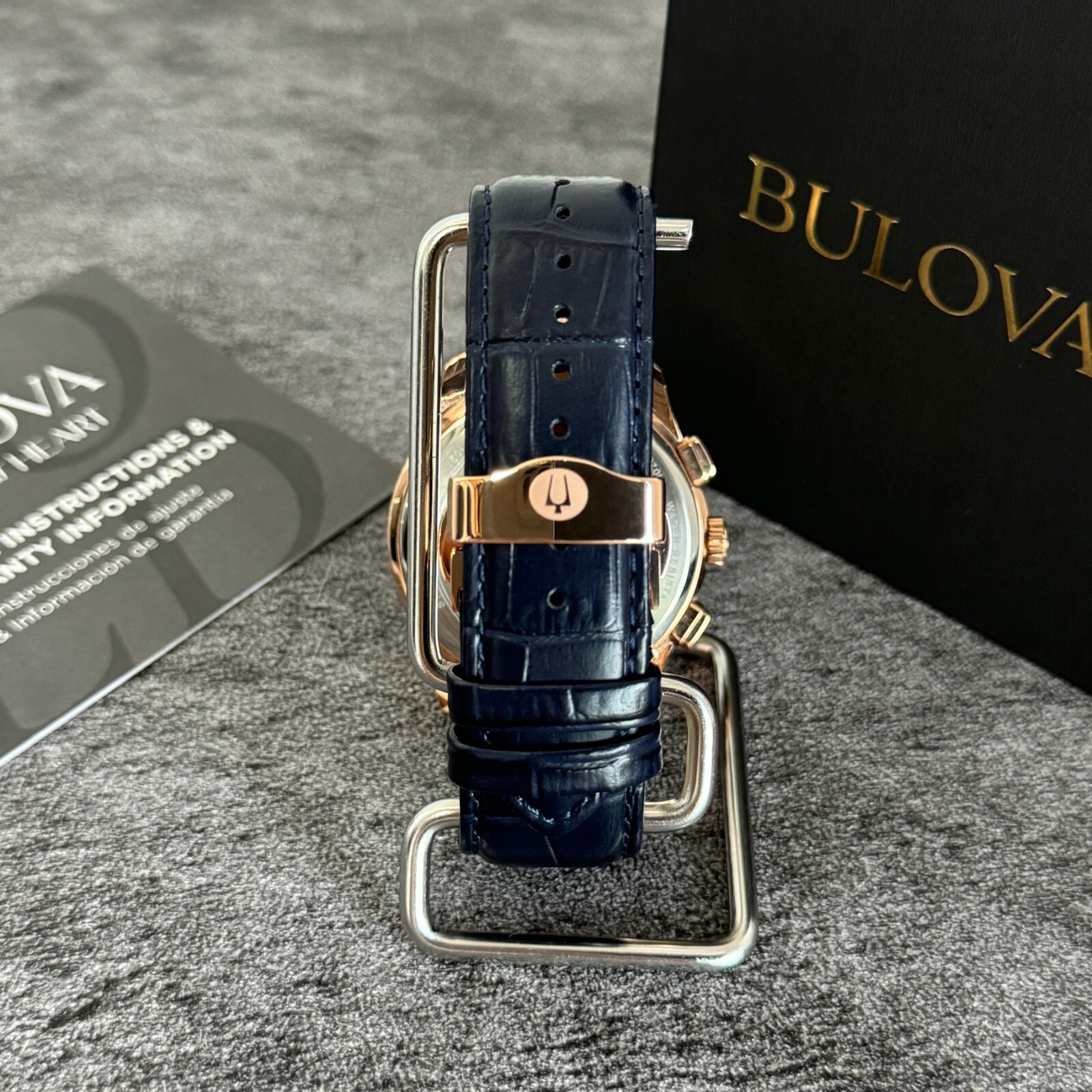 Bulova Men’s Wilton Classic Blue Textured Dial Chronograph Watch 97B170
