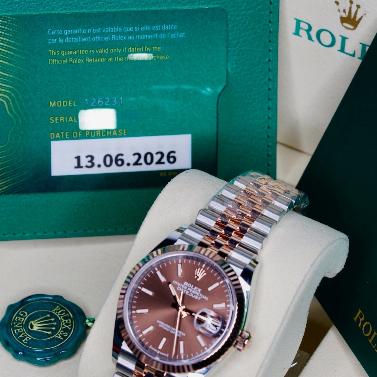 NEW 2026 Rolex Datejust 126231 CHOCOLATE Brown Dial Rose Gold & Steel Jubilee