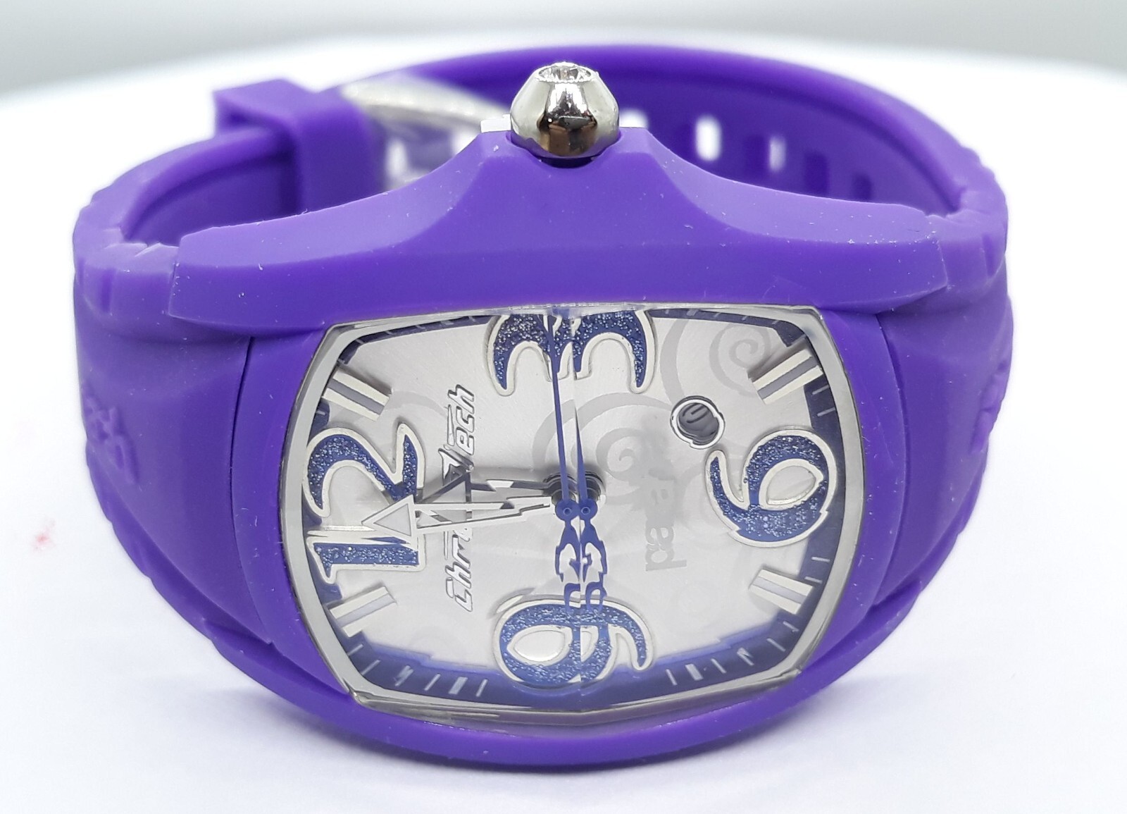 Chronotech Purple Parah Rectangle Unisex Watch Men Women Polycarbonate Rubber