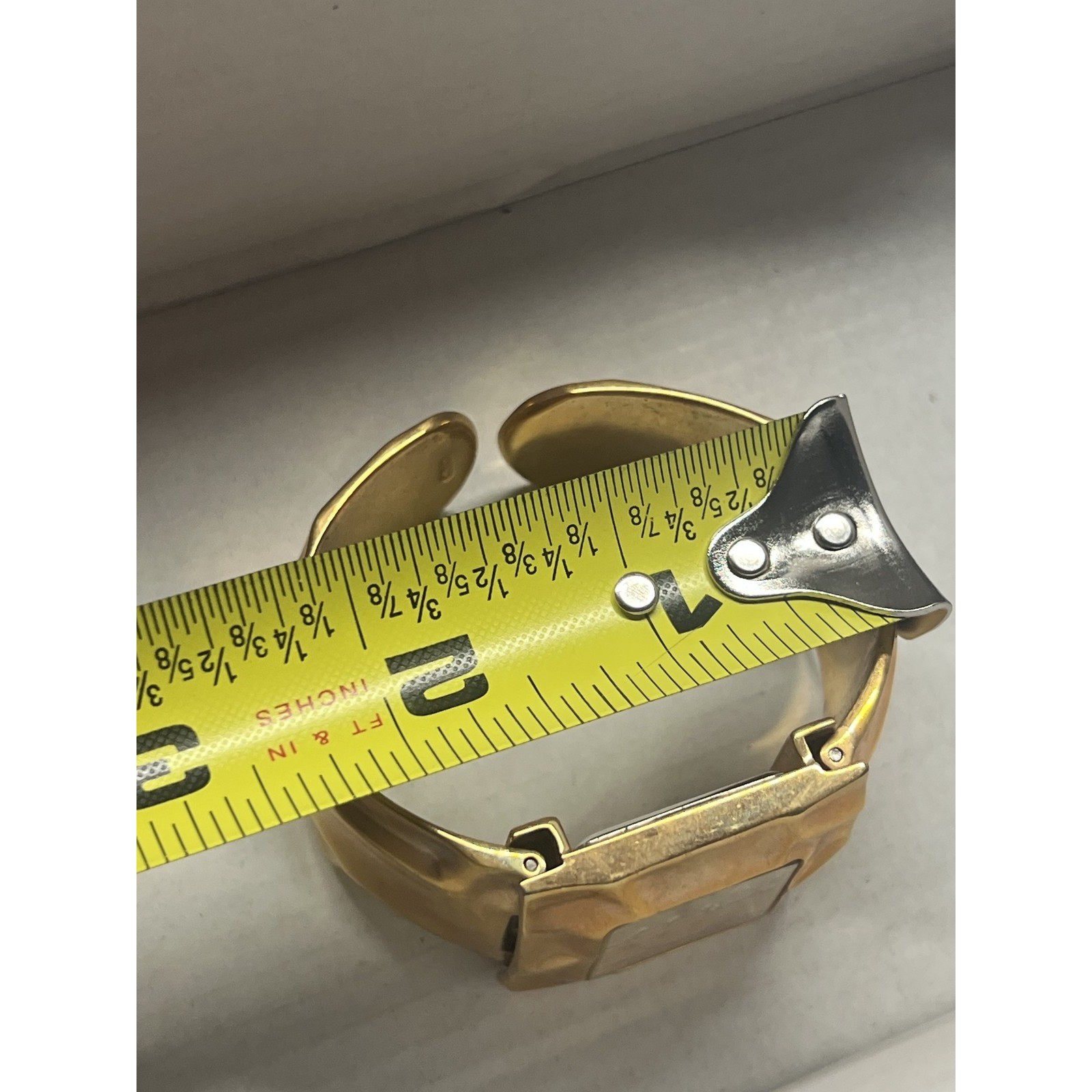 MASSINI Gold Tone Bangle Cuff Wristwatch Square Dial Untested V-360 MASL 4248
