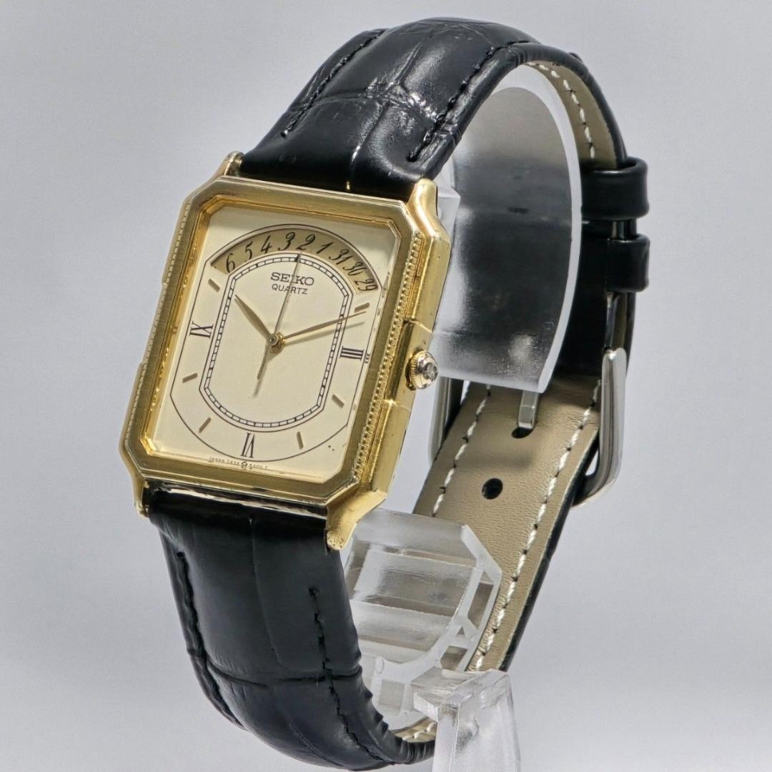Seiko Arc Date 7432-5A00 Quartz Gold Dial 27.2mm Wrist 19cm Used