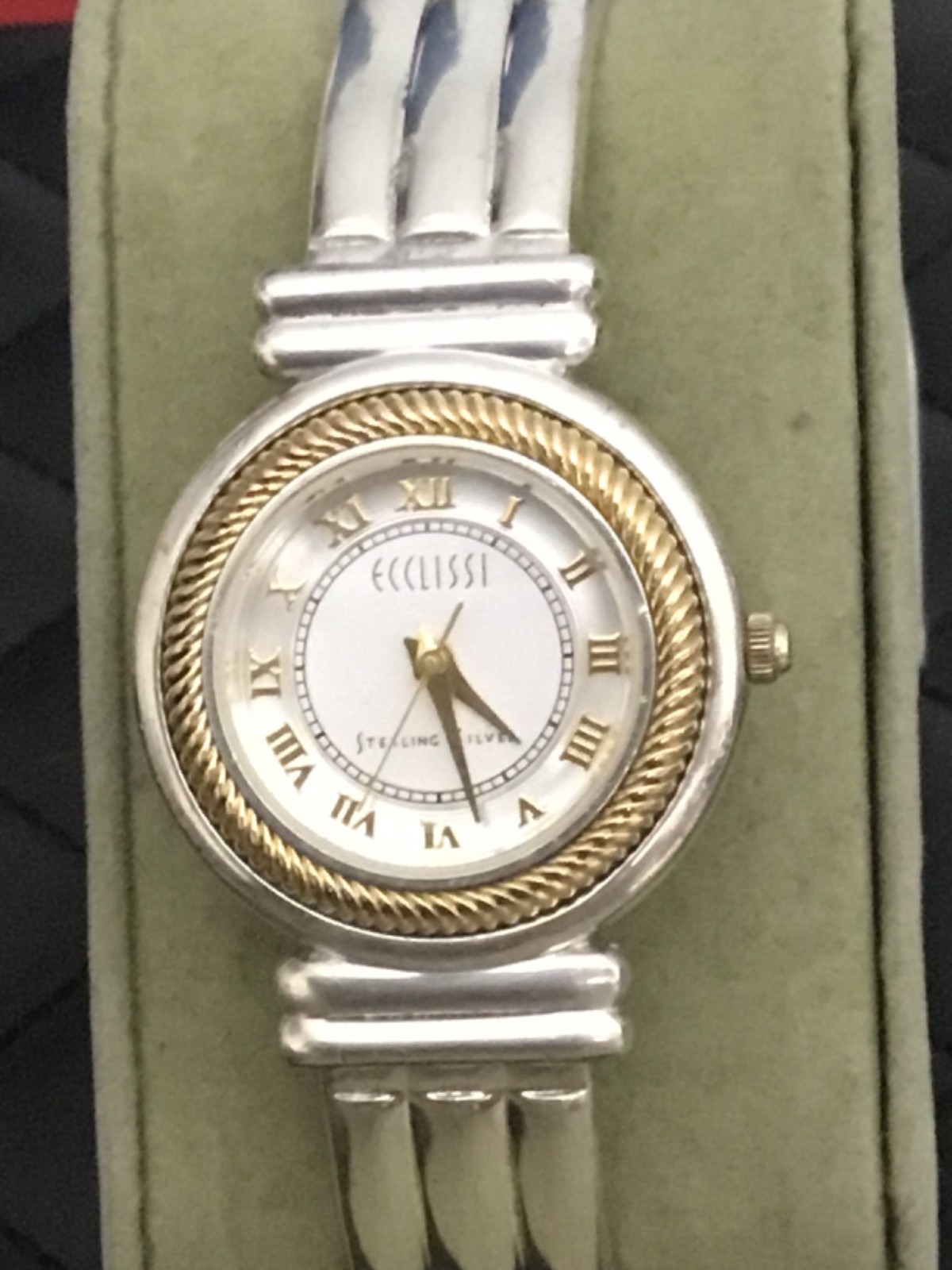 925 Sterling Silver Vintage Ecclissi model:3010 new battary works 55.8grams