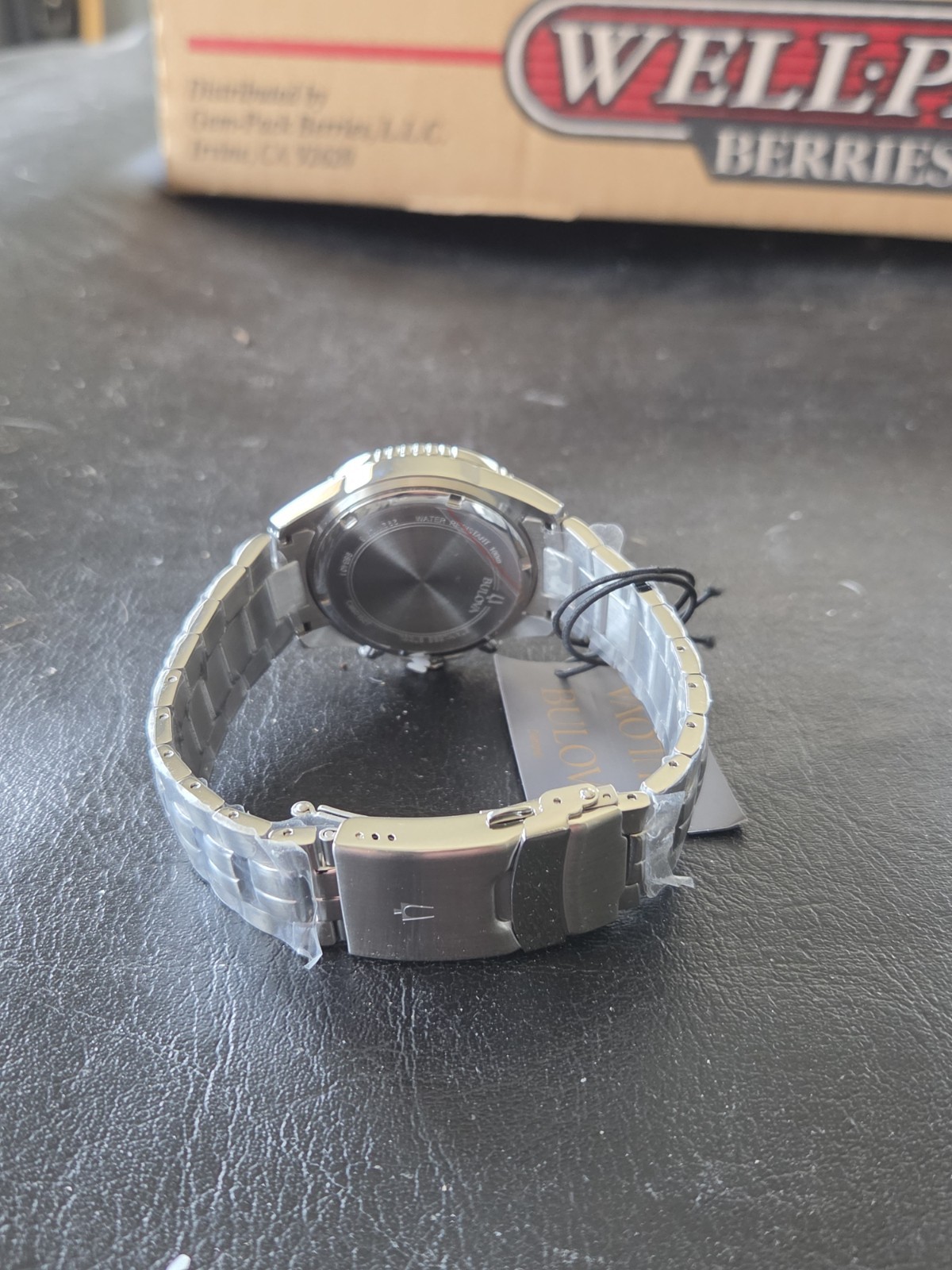 Bulova 98B401 Men’s Marine Star Quartz Chronograph Black Dial Steel Watch 41.5mm