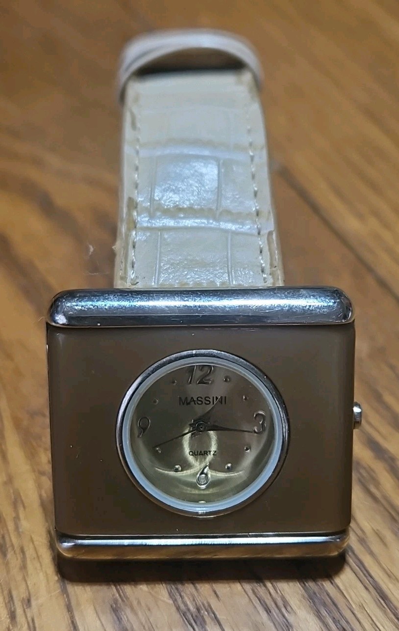 Vintage Massini Silver & Gold Tone Analog Wrist Watch